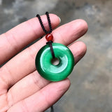 Cat's Eye Stone Donut Pendant Necklace Men Women Charms Healing Jewelry
