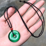 Cat's Eye Stone Donut Pendant Necklace Men Women Charms Healing Jewelry