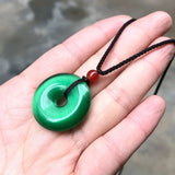 Cat's Eye Stone Donut Pendant Necklace Men Women Charms Healing Jewelry