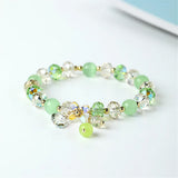 Cat's Eye Green Crystal Beaded Bracelets for Women