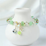 Cat's Eye Green Crystal Beaded Bracelets for Women