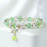 Cat's Eye Green Crystal Beaded Bracelets for Women