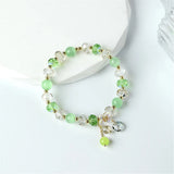 Cat's Eye Green Crystal Beaded Bracelets for Women