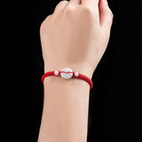 Natural A Jade Donut Hand Woven Red Rope Bracelet Gift Jewelry