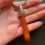 Chakra Stone Hexagonal Column Pendant Necklace Reiki Crystal Jewelry
