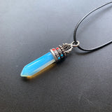 Chakra Stone Point Pendant Quartz Necklace Spiritual Reiki Healing Crystal