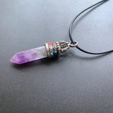 Chakra Stone Point Pendant Quartz Necklace Spiritual Reiki Healing Crystal