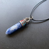 Chakra Stone Point Pendant Quartz Necklace Spiritual Reiki Healing Crystal