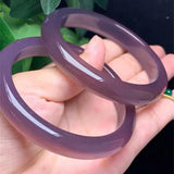 Chalcedony Agate Bracelet Violet Litchi Frozen Round Jade Bracelet