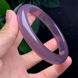 Chalcedony Agate Bracelet Violet Litchi Frozen Round Jade Bracelet
