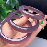 Chalcedony Agate Bracelet Violet Litchi Frozen Round Jade Bracelet