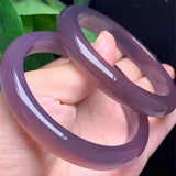Chalcedony Agate Bracelet Violet Litchi Frozen Round Jade Bracelet