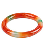 Colorful Chalcedony Agate Round Bar Bracelet Women's Jewelry