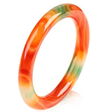Colorful Chalcedony Agate Round Bar Bracelet Women's Jewelry