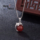 Chalcedony Dolphin Pendant 925 Silver Couple Paired Amulet Jewelry