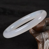 Natural Chalcedony Fine Women Round Bracelet Agate