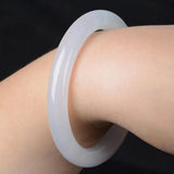 Natural Chalcedony Fine Women Round Bracelet Agate