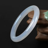 Natural Chalcedony Fine Women Round Bracelet Agate