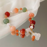 Chalcedony Gourd Pendant Bracelet for Women