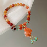 Chalcedony Gourd Pendant Bracelet for Women