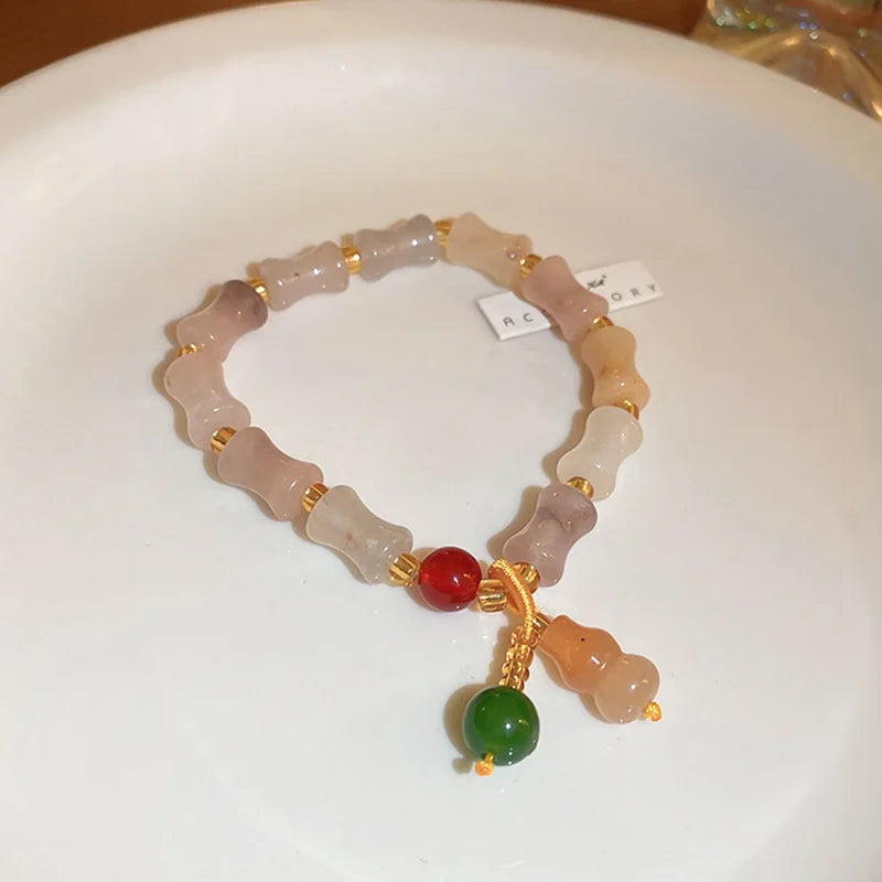 Chalcedony Gourd Pendant Bracelet for Women