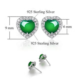 Chalcedony Heart Earrings 925 Silver Romantic Wedding Jewelry