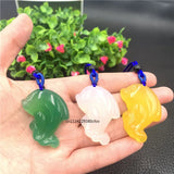 Chalcedony Jade Agate Dolphin Pendant Necklace Amulet Charm