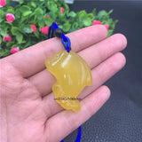 Chalcedony Jade Agate Dolphin Pendant Necklace Amulet Charm
