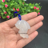 Chalcedony Jade Agate Dolphin Pendant Necklace Amulet Charm