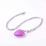 Chalcedony Love Pendant Heart Shaped Agate Necklace