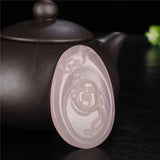 Chalcedony Maitreya Buddha Jade Pendant Lucky Amulet Exorcise Evil Spirits