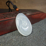 Chalcedony Maitreya Buddha Jade Pendant Lucky Amulet Exorcise Evil Spirits