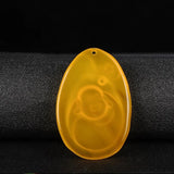 Chalcedony Maitreya Buddha Jade Pendant Lucky Amulet Exorcise Evil Spirits