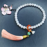 Chalcedony Agate Tassel Bracelet for Men Women Gift