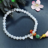 Chalcedony Agate Tassel Bracelet for Men Women Gift