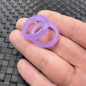 Natural Chalcedony Purple Agate Jade Ring Chinese Jadeite Amulet Jewelry