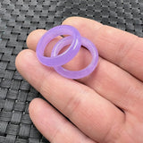Natural Chalcedony Purple Agate Jade Ring Chinese Jadeite Amulet Jewelry