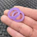 Natural Chalcedony Purple Agate Jade Ring Chinese Jadeite Amulet Jewelry