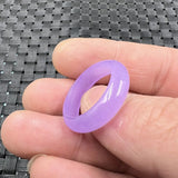 Natural Chalcedony Purple Agate Jade Ring Chinese Jadeite Amulet Jewelry
