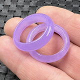 Natural Chalcedony Purple Agate Jade Ring Chinese Jadeite Amulet Jewelry