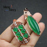 Chalcedony Ruyi Abacus 925 Silver Pendant Charms Jade Fine Jewelry
