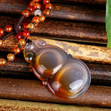 Chalcedony Ruyi Gourd Pendant Necklace Jewelry Gift