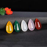 Chalcedony Water Drop Pendant 925 Silver Necklace Agate Crystal Jewelry