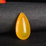 Chalcedony Water Drop Pendant 925 Silver Necklace Agate Crystal Jewelry