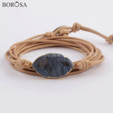 Champagne Titanium Quartz Couples Bracelet Non-leather Wrap Boho Bracelet