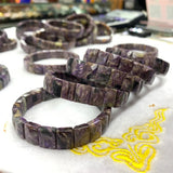 Natural Charoite Stone Beads Bracelet Gemstone Bangle DIY Jewelry for Women