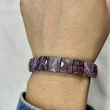 Natural Charoite Stone Beads Bracelet Gemstone Bangle DIY Jewelry for Woman