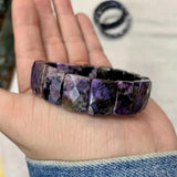 Natural Charoite Stone Beads Bracelet Gemstone Bangle Jewelry Gift