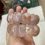 Cherry Blossom Agate Bracelet Gemstone Bangle For Women