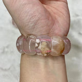 Cherry Blossom Agate Bracelet Gemstone Bangle For Women